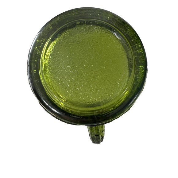 Vintage Anchor Hocking Soreno avocado green MCM bark pattern 26oz glass pitcher - Picture 4 of 6